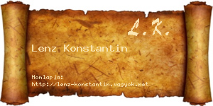 Lenz Konstantin névjegykártya